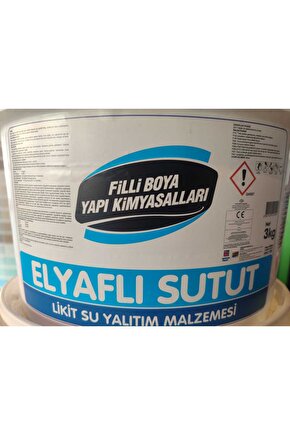 Elyaflı Sutut 3kg su yalıtım malzemesi , kullanıma hazır beyaz renkli