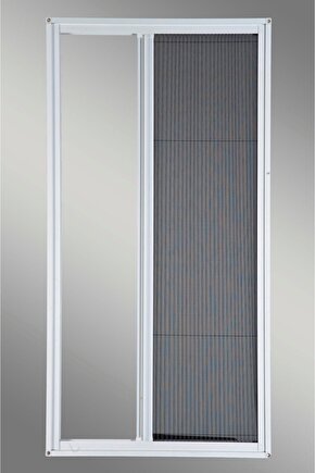80x186cm Pileli-plise Sineklik-Beyaz Pilise-Pileli Sineklik