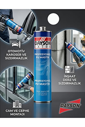 Extra Poliüretan Mastik Silikonize Yapıştırıcı Beyaz 280 ml – Güçlü ve %100 Su Geçirmez