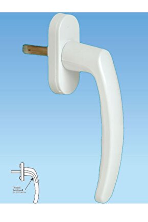 Plastik Pencere Kolu İçi Demirli Standart Beyaz Sağ Kapı Kolu Garantisiz PVC-Polyester Pencere pvc k