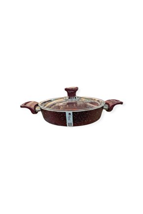 Döküm Granit Kapaklı Yumurta Sahanı 20 Cm Kırmızı