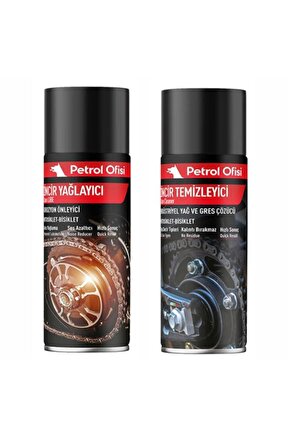 PO Motosiklet Zincir Yağı ve Temizleme Sprey Seti