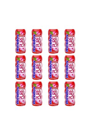 Pure Fresh Çilek Aromalı Şekersiz Tatlandırıcılı Draje Sakız 30 g x 12 Adet