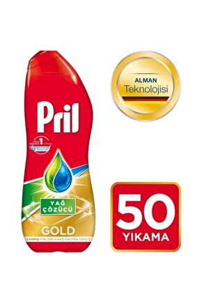 Gold Jel Sıvı Bulaşık Makinesi Deterjanı Yağ Çözücü Limon ve Misket Limonu Kokulu 50 yıkama