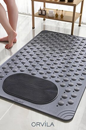 Vantuzlu Banyo ve Duş Kaydırmazı | Küvet İçi Masajlı Kaymaz Zemin Duşakabin Paspası 36x70 Cm