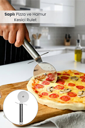 Çelik Saplı Pizza ve Hamur Kesici Rulet