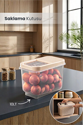 Çok Amaçlı Saklama Kabı 10lt Multibox- Erzak Bakliyat Deterjanlık Saklama Kutusu