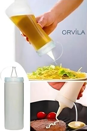 Master Chef 700ml Sızdırmaz Kapaklı Şeffaf Yağdanlık Sirke Ketçap Mayonez Sosluk