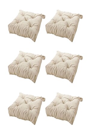 Malında Sandalye Minderi Ekru 6 Adet 4035x38x7 Cm