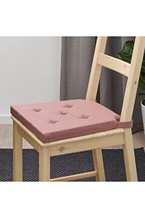 Justına Pembe Sandalye Minderi Cırt Cırt Bantlı 3542x40x4 Cm Minder
