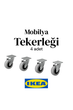 RILL mobilya tekerleği, gri, tekerlek çapı 50 mm (4 adet)