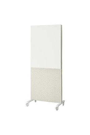 MITTZON, panolu akustik yazı tahtası, gunnared bej-beyaz, 85x205 cm