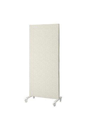 MITTZON, tekerlekli akustik panel, gunnared bej-beyaz, 85x205 cm