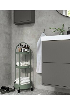 Servis Arabası 36x36x86 Cm Servis Banyo Rafı Plastik Raf Yükseklik: 86 cm