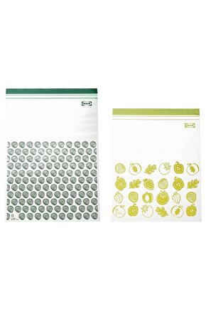 Istad Kilitlenebilir Buzdolabı Poşeti, Yeşil, 6 Lt Ve 4,5 L ( 2 Paket)