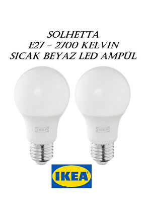 Solhetta Led Ampul E27 Işık Rengi Sıcak Beyaz (2700 KELVİN) 806 Lm 2 Adet 60583924