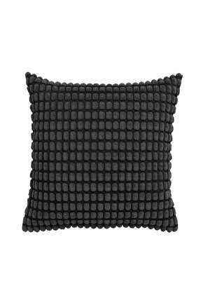 QUİCK Popcorn İki Adet Kırlent Kılıfı 65x65 Cm Fermuarlı Yastık Minder Kılıfı İçi Dahil Değildir Siyah Renk