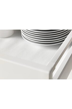 QUİCK Çekmece Örtüsü 150x50 Cm Çekmece Dolap İçi Örtü Kaydırmaz Altlık Beyaz Kayma Önleyici