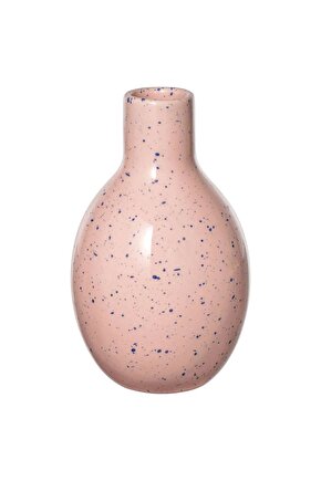 BLODBJÖRK Seramik Vazo, Uçuk Pembe-Mavi, 16 cm