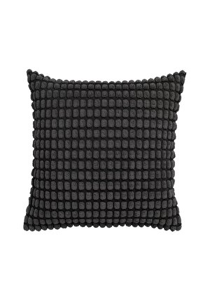 Kırlent Kılıfı 50x50 Cm Fermuarlı Yastık Minder Kılıfı İçi Dahil Değildir Siyah Renk