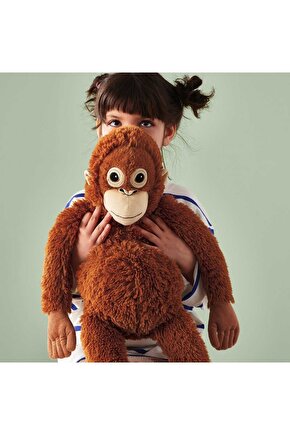 Peluş Yumuşak Oyuncak Kahverengi El ve Ayakları Cırtlı Maymun 66 cm