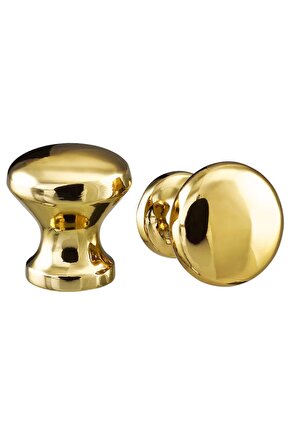 Eneryda 20 mm 2 Adet Gold Altın Pirinç Topuz Kulp Dolap Gardırop Çekmece Kapak Kulbu Kulpu