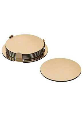 Glattıs bardak altlığı, pirinç rengi 8,5cm 6 adet