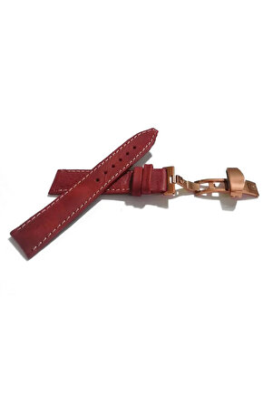 Her Saate Uygun Kelebek Toka 22 mm Hakiki Deri (479) rose toka kırmızı