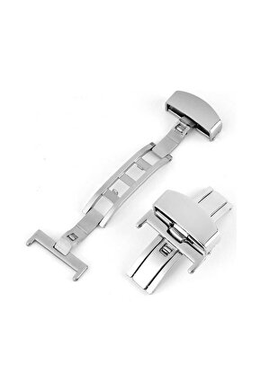 Saat Kordon Klipsi Kelebek Saat Tokası Metalik Krom 22 mm Çelik (NOT : 24 MM KORDONA UYGUN)