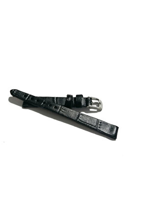 &Her Saate Uyumlu Hakiki Deri Saat Kordonu SİYAH 10 mm ( 420 )