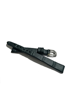 &Her Saate Uyumlu Hakiki Deri Saat Kordonu lazivert 10 mm ( 421 )