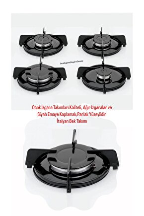 Simfer Uyumlu Cam Ocak Izgara Takımı Parlak Emaye ve Bek takımı