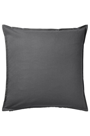 Gurlı Kırlent Kılıfı - 50x50 Cm - Koyu Gri