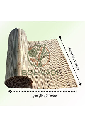 1 Metre Yükseklik X 5 Metre Genişlik Bambu Kamış Hasır Çit Dekoratif Bahçe Balkon ve Duvar Çiti .