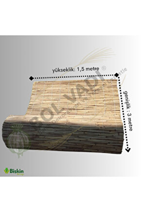 1,5m x 3m Afyonkarahisardan Misina Ipli Doğal Bambu Kamış Çit,bahçe Çiti,hasır Çit, Gölgelik