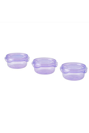 PRUTA plastik saklama kabı seti, lila, 70 ml, 3 parça