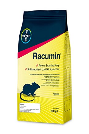 Racumin Buğday ( 3 Adet ) Fare Ve Sıçan Zehri 250 Gr.- Yeni Ürün  Orijinal -