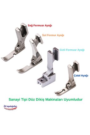 Düz Makina Fermuar Ayak Çeşitleri ( Sağ-Sol-Çatal-Gizli)
