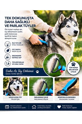 Kedi Köpek Tüy Toplayıcı Tarak Profesyonel Kıtık Açıcı Tüy Temizleme Tarağı Kolay Kullanım