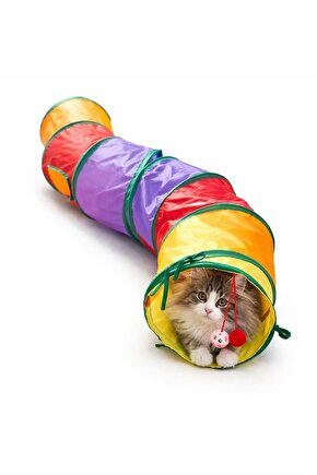 Kıvrımlı kedi tüneli katlanır gökkuşağı uzun kedi köpek oyun tüneli evcil hayvan oyun tüneli