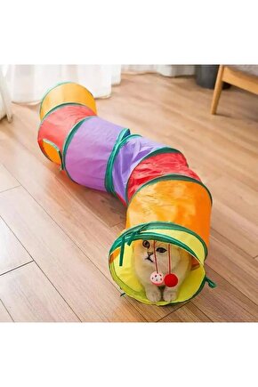 Kedi Tüneli Pratik Katlanır Gökkuşağı Uzun Kedi Köpek Oyun Tüneli Evcil Hayvan Oyun Tüneli Petshop