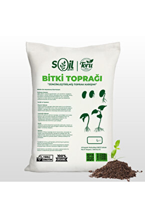 Toru Bahçe Saksı Ve Bahçe Toprağı Torf Tavuk Keçi Gübreli Ve Perlit Katkılı Toprak 50 Lt