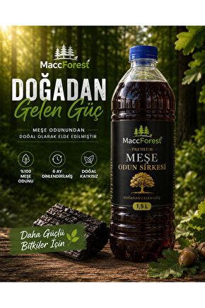 Premium Meşe Odun Sirkesi %100 Meşe Odunundan Üretilmiş • 6 Ay Dinlendirilmiş • Konsantre Formül - 1,5Lt.