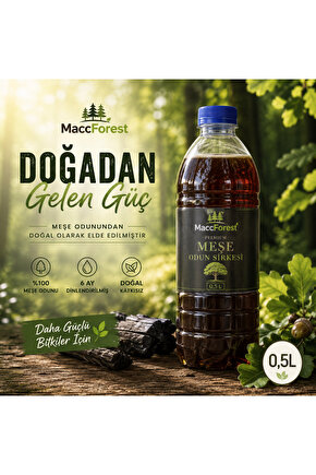 Premium Meşe Odun Sirkesi %100 Meşe Odunundan • 6 Ay Dinlendirilmiş • Konsantre Formül  0.5 Lt.