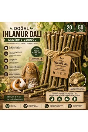 Tavşan & Hamster Doğal Kemirme Ihlamur Dalları 20li Paket