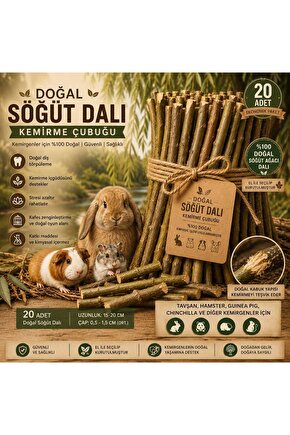 Tavşan & Hamster Doğal Kemirme Söğüt Dalları 20li Paket
