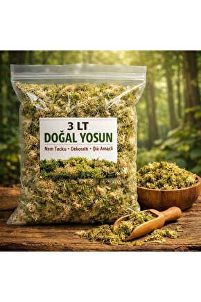Doğal Yosun Torfu, Lif Parça Kurutulmuş Spagnum Floor Moss Yosun, Teraryum, Orkide, Toprak Katkısı,Dekor