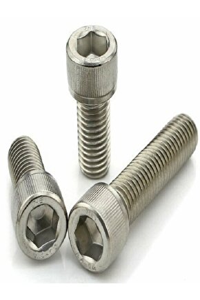 M8X40mm İMBUS CİVATA - BEYAZ - DİN933 - 50 ADET