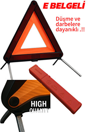 Carvorio - Tüv Onaylı E Belgeli Üçgen Reflektör 2 Adet | Kırılmaya Dayanıklı | Ihracat Kalitesi