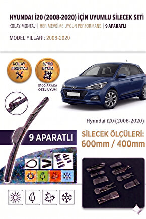 Hyundai i20 Ön Cam Silecek Takımı 2008-2020